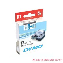   Feliratozó szalag DYMO D1 12mm x 7m átlátszó alapon kék írásszín