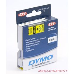   Feliratozó szalag DYMO D1 9mm x 7m sárga alapon fekete írásszín
