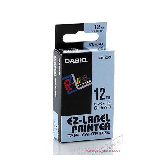 Feliratozó szalag CASIO XR-12WE1 12mmx8m fehér alapon fekete írásszín