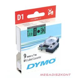   Feliratozó szalag DYMO D1 9mm x 7m zöld alapon fekete írásszín