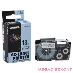 Feliratozó szalag CASIO XR-18X1 18mmx8m fekete átlátszó