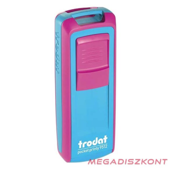 Bélyegző TRODAT Pocket Printy 9512 zseb pink/türkiz ház fekete párna