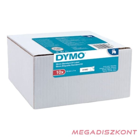 Feliratozó szalag DYMO D1 9mm x 7m fehér alapon fekete írásszín 10 darab/doboz