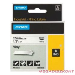   Feliratozó szalag DYMO 12mm x 5,5m vinyl fehér alapon fekete írásszín