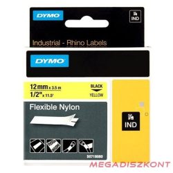   Feliratozó szalag DYMO ID1 12mm x 3,5m nylon sárga alapon fekete írásszín