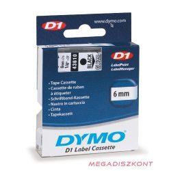   Feliratozó szalag DYMO D1 6mm x 7m átlátszó alapon fekete írásszín