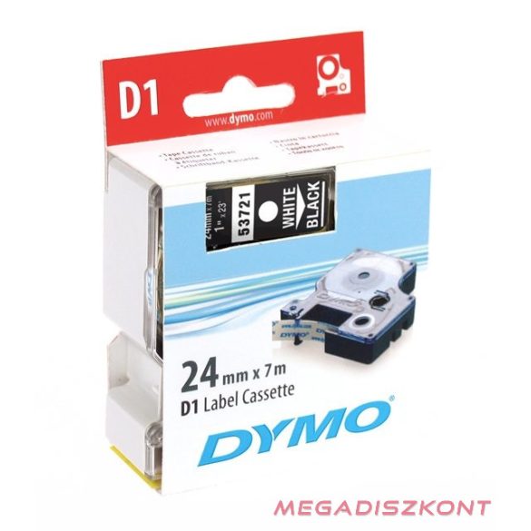 Feliratozó szalag DYMO D1 24mm x 7m fekete alapon fehér írásszín