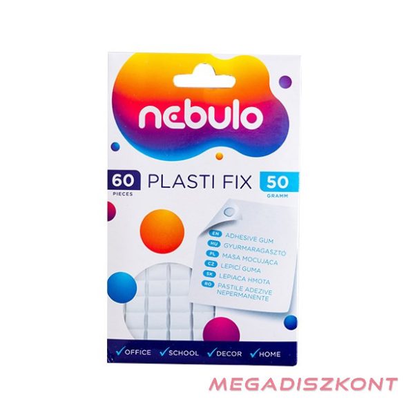 Gyurmaragasztó NEBULO Plasti Fix 50 g fehér 60 kocka/csomag