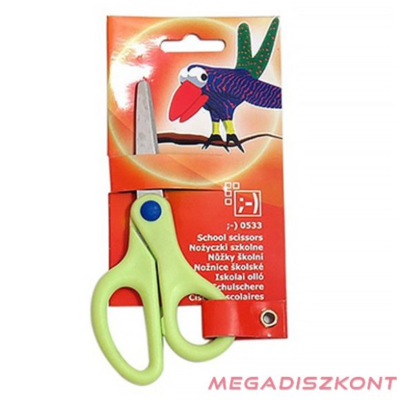 Olló iskolai SPOKO 0533 kerekített 13cm vegyes színek