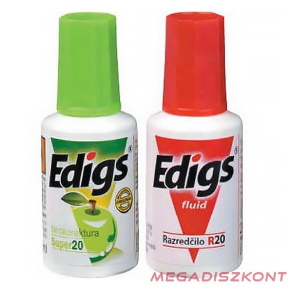 Hibajavító szett EDIGS ecsetes hibajavító folyadék+higító 2x20 ml