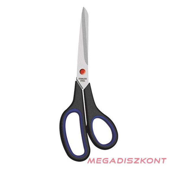 Olló irodai ICO gumifogós 23cm fekete