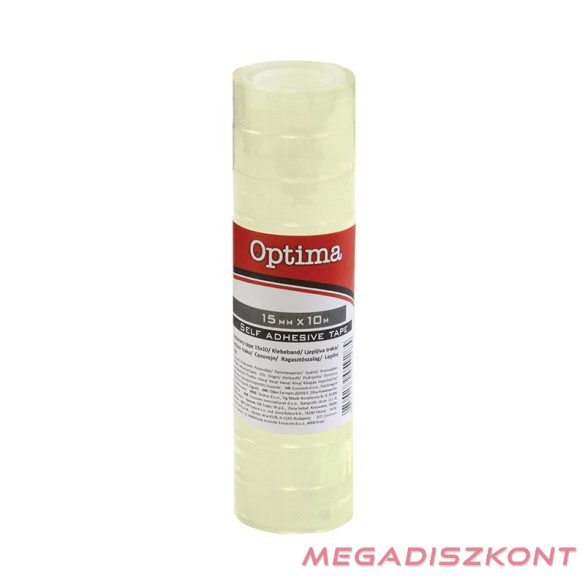 Ragasztószalag OPTIMA víztiszta 15mmx10m átlátszó 10 darabos