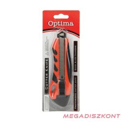   Univerzális vágókés OPTIMA műanyag test gumi fógó rész fém sínnel 18mm fekete piros