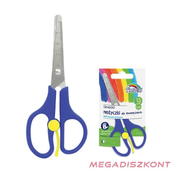 Olló iskolai FIORELLO GR-6500 rásegítős balkezes kerekített hegy 13cm