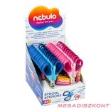 Olló iskolai NEBULO hegyes ergonómikus 14cm vegyes színek