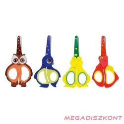   Olló iskolai FIORELLO GR-1508 kerekített acél él 13cm állatos