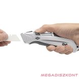 Univerzális vágókés WEDO 18 mm biztonsági 16,5 cm fém test gumi fogórész fém sínnel kerámia pót pengével