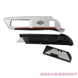 Univerzális vágókés WEDO 18 mm biztonsági 15 cm fém test gumi fogórész fém sínnel rövid pót pengével