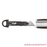 Univerzális vágókés WEDO 18 mm biztonsági 13,6 cm fém test gumi fogórész fém sínnel szürke rövid pengével