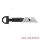 Univerzális vágókés WEDO 18 mm biztonsági 13,6 cm fém test gumi fogórész fém sínnel szürke rövid pengével