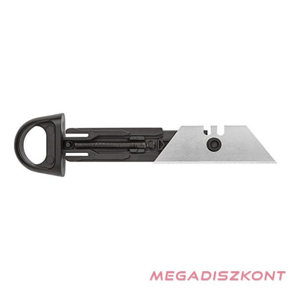 Univerzális vágókés WEDO 18 mm biztonsági 13,6 cm fém test gumi fogórész fém sínnel szürke rövid pengével