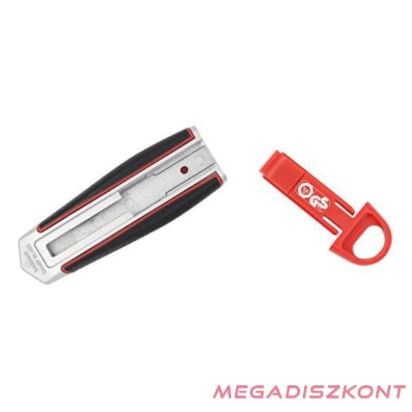 Univerzális vágókés WEDO 18 mm biztonsági 13,6 cm fém test gumi fogórész fém sínnel piros rövid pengével