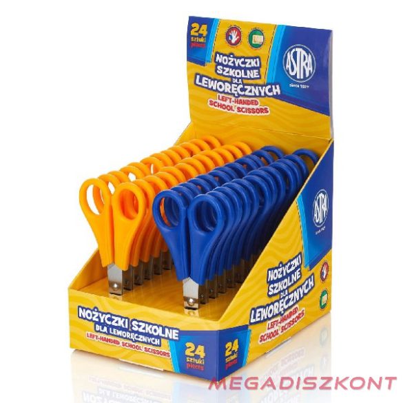 Olló iskolai ASTRA kerekített bal kezes 13cm