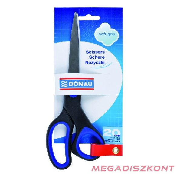 Olló irodai DONAU Soft Grip 20 cm kék