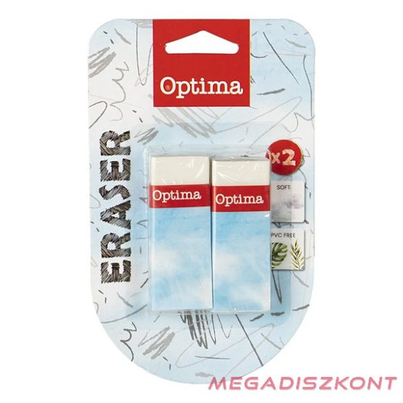 Radír OPTIMA papírtokos 2db/bliszter