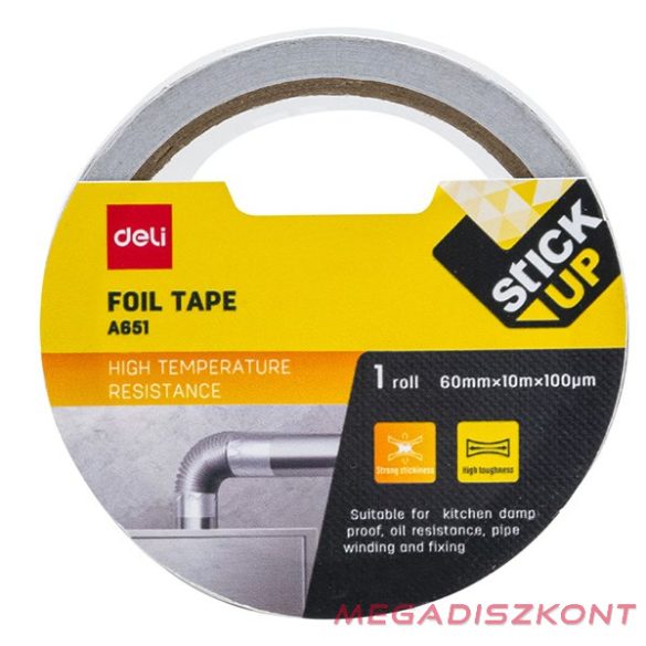 Ragasztószalag DELI 60 mm x 10 m alumínium