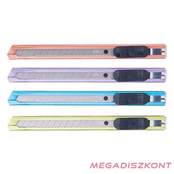 Univerzális vágókés DELI Small fém test 9 mm vegyes pasztell színekben