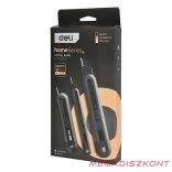 Univerzális vágókés DELI műanyag test különböző méret fekete 3 darabos