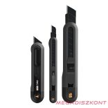 Univerzális vágókés DELI műanyag test különböző méret fekete 3 darabos