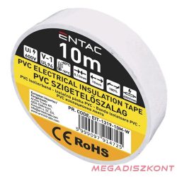 Szigetelőszalag ENTAC 19mmx10m fehér
