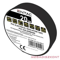Szigetelőszalag ENTAC 19mmx20m fekete