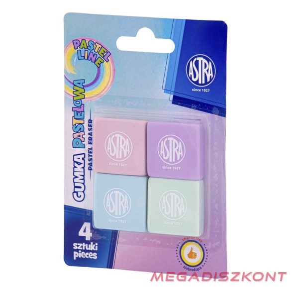 Radír ASTRA pasztell 4 darab/bliszter