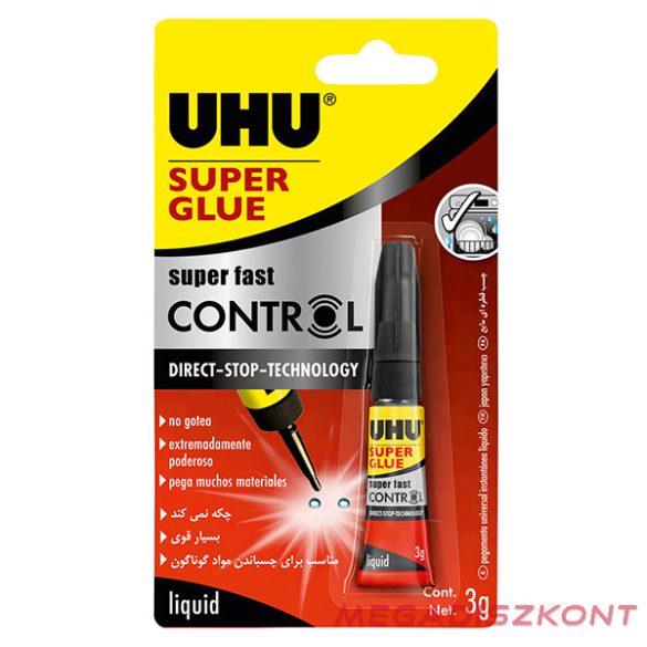 Pillanatragasztó UHU Control 3 gr