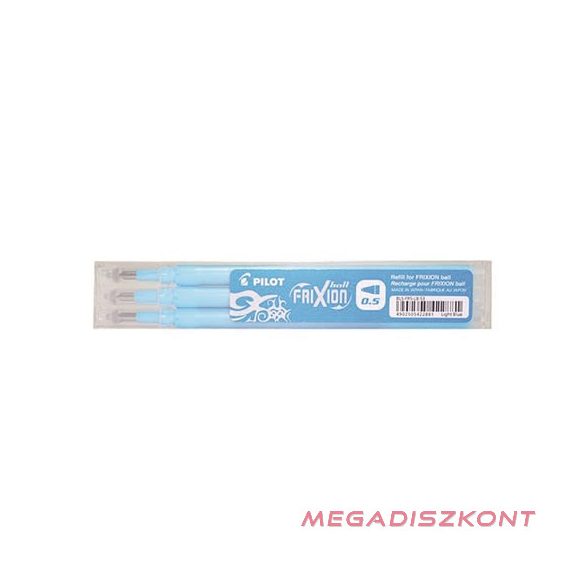 Tollbetét roller PILOT Frixion Clicker/Ball radírozható 0,25 mm világoskék 3 darabos
