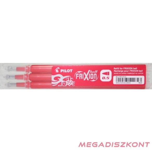 Tollbetét roller PILOT Frixion Point tűhegyű radírozható 0,25 mm piros 3 darabos
