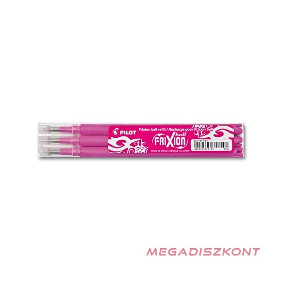 Tollbetét roller PILOT Frixion Clicker/Ball radírozható 0,35 mm rózsaszín 3 darabos