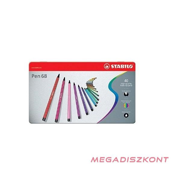 Filctoll STABILO Pen 68 40 darabos fém dobozban