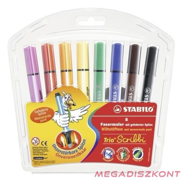 Filctoll STABILO Trio Scribbi 8 darabos