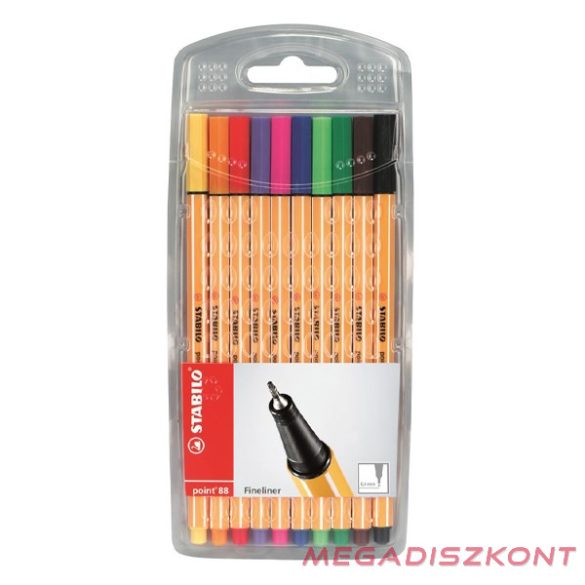 Tűfilc STABILO Point 88 10 darabos élénk színek