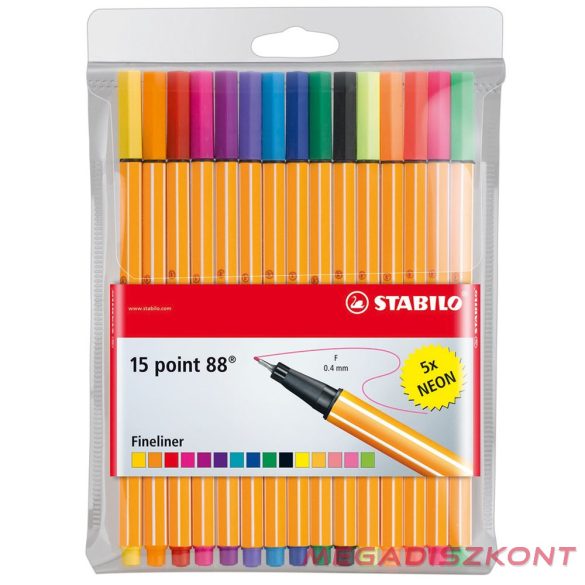 Tűfilc STABILO Point 88 15 darabos (10+5)