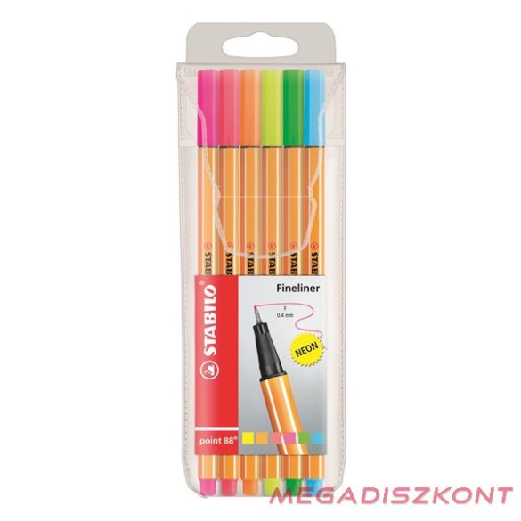 Tűfilc STABILO Point 88 neon 6 darabos