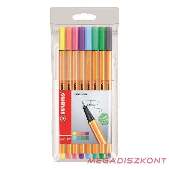 Tűfilc STABILO Point 88 pasztell 8 darabos
