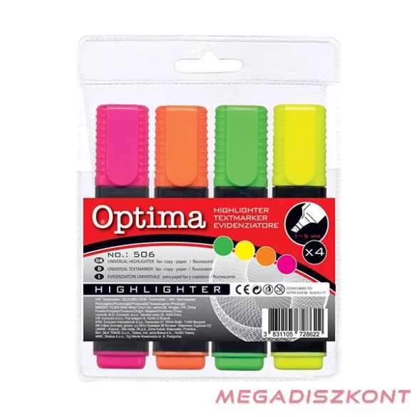 Szövegkiemelő készlet OPTIMA 4 darabos
