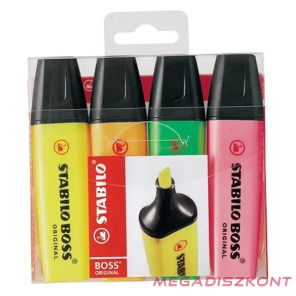 Szövegkiemelő készlet STABILO Boss 4 darabos