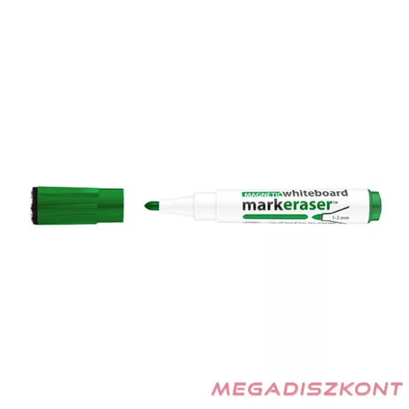 Táblamarker ICO Markeraser mágneses kupakkal törlővel zöld 1-3mm