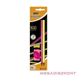   Grafitceruza BIC Eco Evolution Black HB hatszögletű 2 darabos neon+radír+hegyező